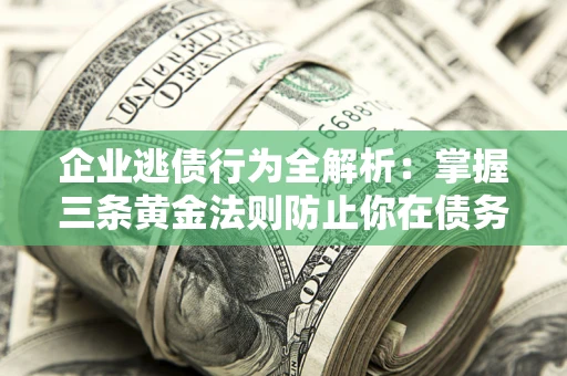 武汉企业逃债行为全解析：掌握三条黄金法则防止你在债务乱局中“踩雷”